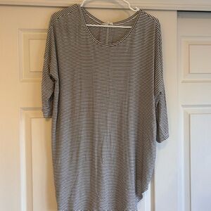 Anthropologie Black and White Striped short sleeve, oversized Top XS